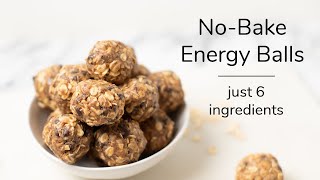 NOBAKE OATMEAL ENERGY BALLS  just 6 ingredients [upl. by Turley]