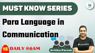 NTA UGC NET 2021  Must Know Series by Kritika Pareek  Para Language in Communication [upl. by Hewett778]