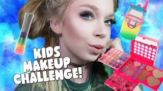 FULL FACE USING ONLY KIDS MAKEUP Challenge  Grav3yardgirl [upl. by Perrin]