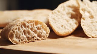 Ciabatta by the Biga method professional Videorecipe [upl. by Enirehtak966]