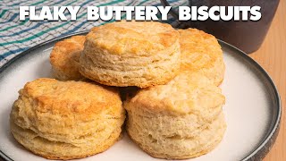 Homemade Flaky Buttery Biscuits Recipe [upl. by Amling]