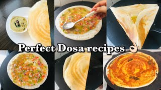 ഒരേ മാവിൽ 4 കിടിലൻ ദോശ 🔥 Perfect Dosa മാവ് ഉണ്ടാക്കാം  Dosa recipes in malayalam [upl. by Ahgiela148]