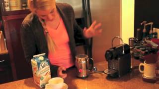 Nespresso Aeroccino Plus Frother Review Frothing Almond Milk [upl. by Klenk]