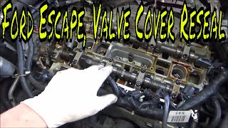 2010 Ford Escape Valve Cover Gasket Replacement [upl. by Farhsa]