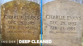 Cleaning Bronze Veteran Ground Level Flat Grave Marker Headstone [upl. by Inanaup]