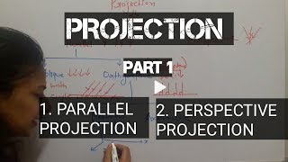 12 Projection in computer graphics  parallel projection and perspective projection [upl. by Lodge357]