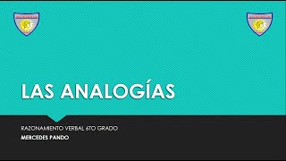 6to grado de Primaria  Razonamiento Verbal  Analogías [upl. by Ayyidas656]