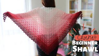 Crochet Simple And Elegant Beginner Shawl [upl. by Pasadis]