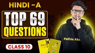 Class 10 TOP 69 QUESTIONS HindiA 1 Shot🔥 Class 10th [upl. by Llertnek]