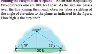 Finding the height of an airplane [upl. by Lindsley]