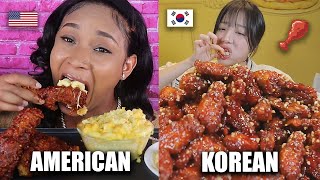 AMERICAN VS KOREAN MUKBANGERS [upl. by Atikan989]