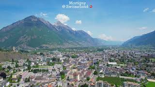 Martigny  Switzerland 4K drone footage [upl. by Annyl]