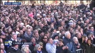 quotRequiem pour un fouquot accompagne l’arrivée du cortège funéraire de Johnny Hallyday [upl. by Durware]