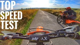 KTM 250 EXC TOP SPEED TEST [upl. by Ennagem]