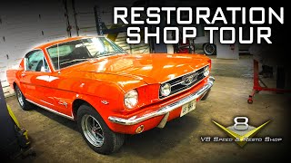 Muscle Car Restoration Shop Tour at V8 Speed amp Resto Shop [upl. by Dlawso]